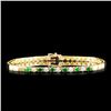 14K Gold 0.32ctw Emerald & 0.24ctw Diamond Bracele