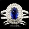 18K Gold 1.22ct Sapphire & 0.58ctw Diamond Ring
