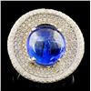 Image 1 : 18K Gold 7.96ct Tanzanite & 1.20ctw Diamond Ring