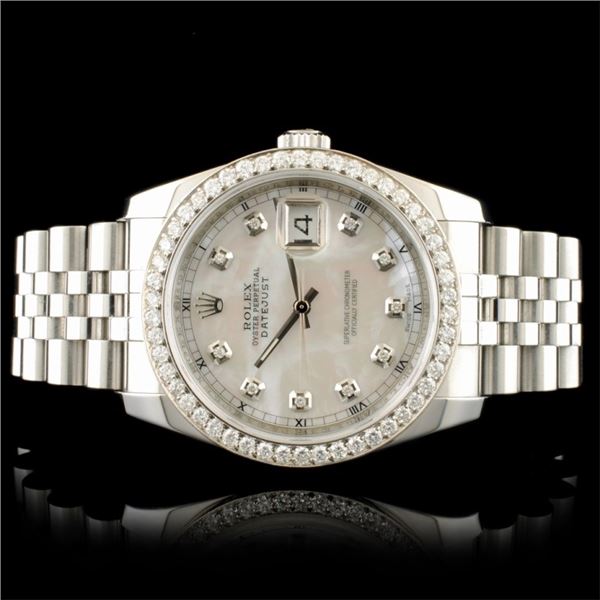 Rolex DateJust 116234 SS 1.35ct Diamond 36MM Watch