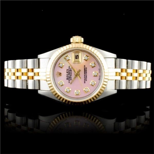 Rolex 18K & SS DateJust Diamond Ladies Watch