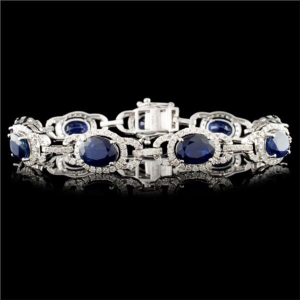 14K Gold 12.65ctw Sapphire & 2.65ctw Diamond Brace