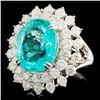 Image 2 : 18K Gold 7.94ct Paraiba & 2.83ctw Diamond Ring