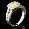 Image 3 : 18K White Gold 1.16ctw Fancy Yellow Diamond Ring