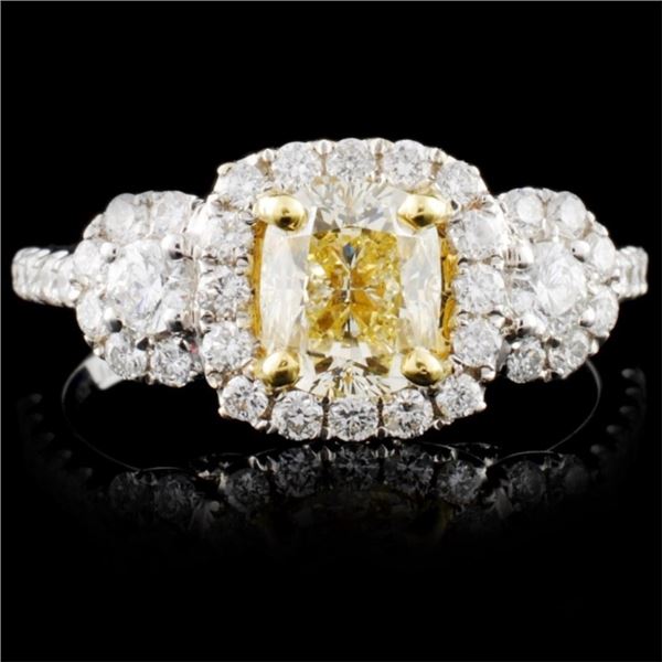 18K White Gold 1.66ctw Fancy Color Diamond Ring