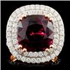 Image 1 : 18K Gold 8.65ct Tourmaline & 1.44ctw Diamond Ring