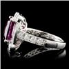 Image 3 : 18K White Gold 3.09ct Spinel & 1.00ct Diamond Ring