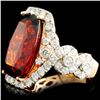 Image 2 : 18K Gold 16.46ct Garnet & 1.81ctw Diamond Ring