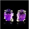 Image 1 : 14K Gold 2.00ct Amethyst Earrings