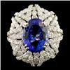 Image 1 : 18K Gold 8.04ct Tanzanite & 3.97ctw Diamond Ring