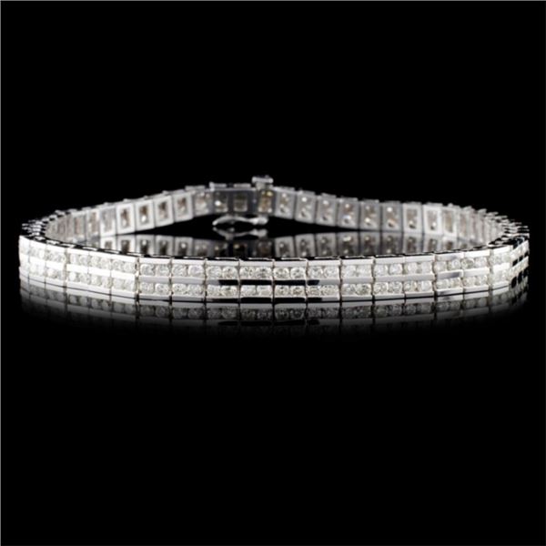 14K White Gold 4.57ctw Diamond Bracelet