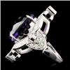 Image 3 : 14K Gold 18.28ct Amethyst & 1.00ctw Diamond Ring