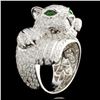 Image 2 : 18K Gold 0.17ct Garnet & 5.36ct Diamond Ring