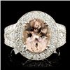 Image 1 : 14K Gold 5.00ct Morganite & 1.40ctw Diamond Ring