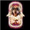 18K Gold 15.17ct Morganite & 1.07ctw Diamond Ring