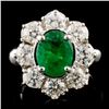 Image 1 : 14K Gold 3.00ct Emerald & 1.90ctw Diamond Ring