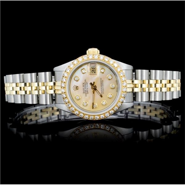 Rolex YG/SS DateJust Ladies Diamond Watch