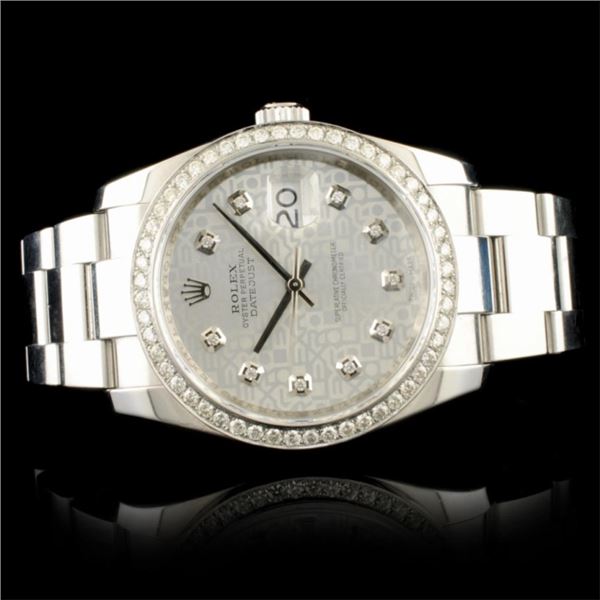 Rolex DateJust 116200 SS 1.35ct Diamond 36MM Watch