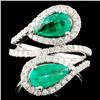 18K Gold 1.80ct Emerald & 0.76ctw Diamond Ring