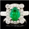 18K Gold 1.58ct Emerald & 0.83ctw Diamond Ring