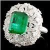 Image 2 : 18K Gold 3.94ct Emerald & 1.61ctw Diamond Ring