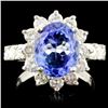 14K Gold 4.57ct Tanzanite & 1.64ctw Diamond Ring