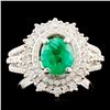 14K Gold 0.95ct Emerald & 0.82ctw Diamond Ring