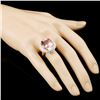 Image 3 : 14K Gold 12.26ct Morganite & 1.40ctw Diamond Ring