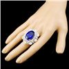 Image 3 : 18K Gold 23.15ct Tanzanite & 4.74ctw Diamond Ring