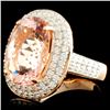 Image 2 : 14K Gold 7.66ct Morganite & 1.11ctw Diamond Ring