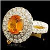 Image 2 : 18K Gold 1.87ct Sapphire & 1.16ctw Diamond Ring