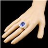 Image 3 : 18K Gold 12.50ct Tanzanite & 2.28ctw Diamond Ring