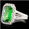 Image 2 : 18K Gold 4.09ct Tsavorite & 1.11ctw Diamond Ring