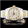 Rolex YG/SS DateJust 36mm Ivory Pyramid Wristwatch