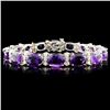 14K Gold 26.80ctw Amethyst & 1.15ctw Diamond Brace