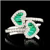 Image 1 : 18K Gold 0.81ct Emerald & 0.51ctw Diamond Ring