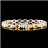 Image 2 : 14K Gold 20.05ct Topaz 0.56ctw Diamond Bracelet