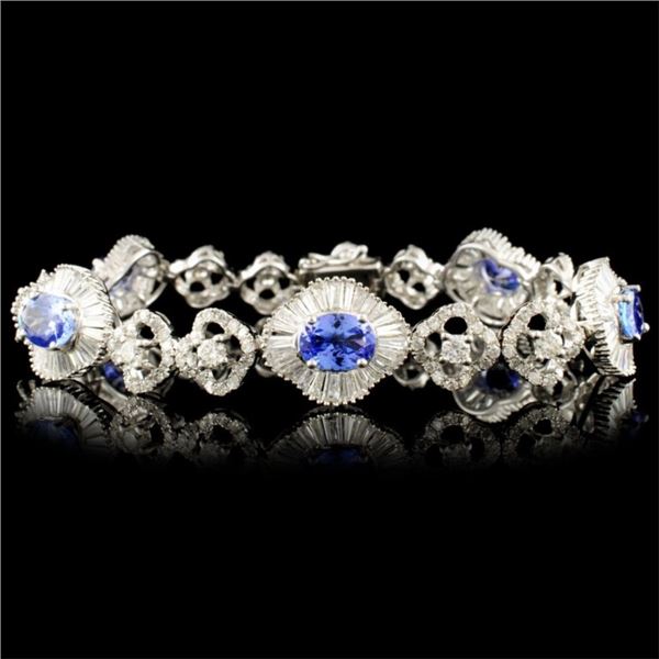 18K Gold 3.55ct Tanzanite & 4.81ctw Diamond Bracel