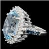 Image 3 : 14K Gold 8.00ct Aquamarine & 1.25ctw Diamond Ring
