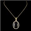 Image 1 : 14K Gold Onyx & 0.41ctw Diamond Pendant