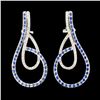 14K Gold 2.88ct Sapphire & 0.92ctw Diamond Earring
