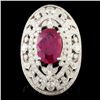 18K Gold 4.07ct Ruby & 2.51ctw Diamond Ring
