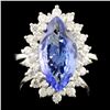 14K Gold 3.34ct Tanzanite & 0.80ctw Diamond Ring