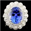 18K Gold 4.92ct Tanzanite & 1.07ctw Diamond Ring