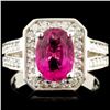 14K Gold 2.5ct Tourmaline & 0.76ctw Diamond Ring