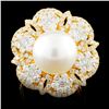 18K Gold 11.50MM Pearl & 2.18ctw Diamond Ring