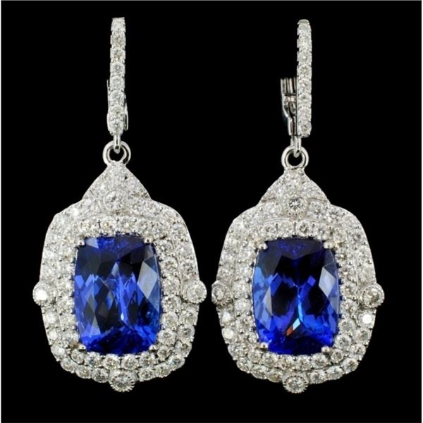 18K Gold 9.51ct Tanzanite & 2.37ct Diamond Earring