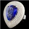Image 2 : 18K White Gold 12.77ct Tanzanite & 3.79ctw Diamond