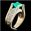 Image 1 : 14K Gold 1.26ct Emerald & 0.50ctw Diamond Ring
