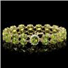 Image 1 : `14k Gold 43.00ct Peridot & 0.60ct Diamond Bracele